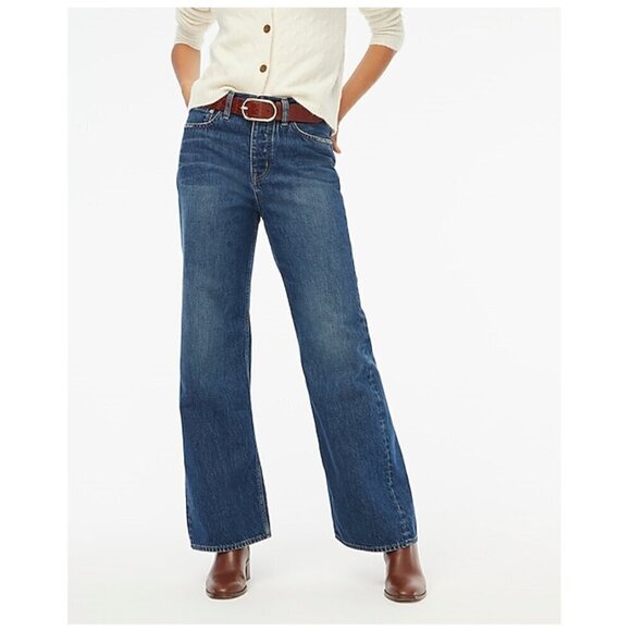 J. Crew Premium Edition Vintage Wide-Leg Jeans Button Fly Size 32 NWT - Picture 1 of 8